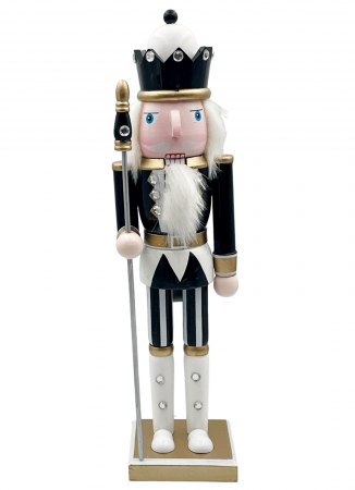 FIGURINE SPARGATORUL DE NUCI - Figurina Craciun - Spargatorul de Nuci CHARLES, Negru Alb, 25cm