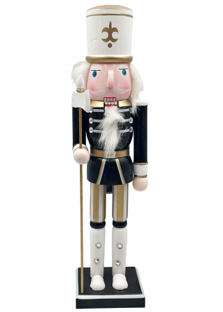 FIGURINE SPARGATORUL DE NUCI - Figurina Craciun - Spargatorul de Nuci CHARLES, Negru/ Auriu, 25cm