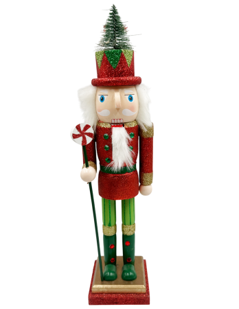 Figurina Craciun - Spargatorul de Nuci GRAHAM cu Sceptru, 38cm