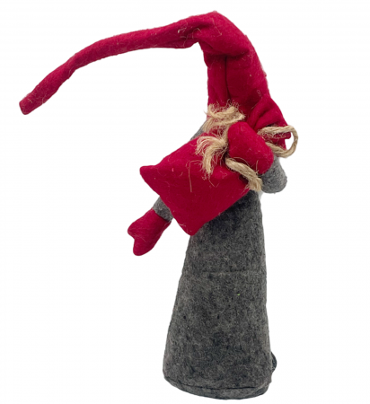 Figurina Craciun Spiridus DIXON, Gri/ Rosu, 30cm [1]
