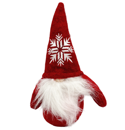 GLOBURI & FLORI DE BRAD - Figurina Craciun Spiridus NINNY, Rosu, 17cm