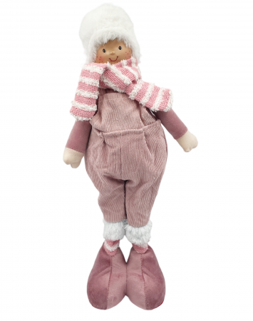 FIGURINE & PLUSURI - Figurina Craciun Inger NATALE, Roz, 35cm