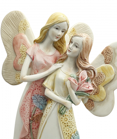 Figurina cu Ingeri SERENITY, Roz, 14x25cm [1]