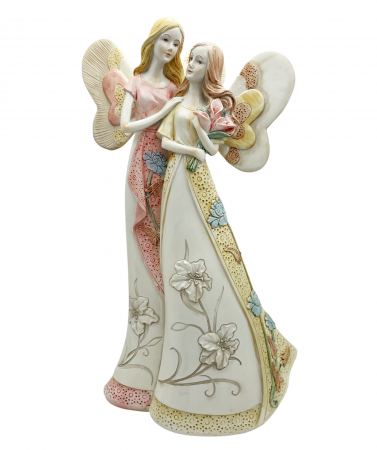 Figurine & Statuete - Figurina cu Ingeri SERENITY, Roz, 14x25cm