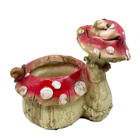 De Gradina - Ciuperca decorativa cu ghiveci MUSHY, 14x16cm