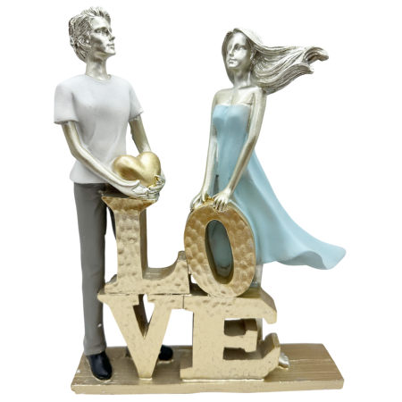 DECORATIUNI - Figurină cuplu „Love” – decor romantic