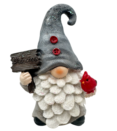 FIGURINE & PLUSURI - Spiriduș decorativ de Crăciun cu caciula gri FIZZY