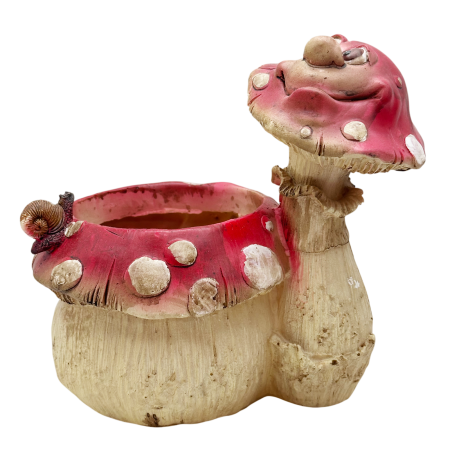 De Gradina - Figurină Decorativă cu Bol – Ciuperca Rosie MUSHY