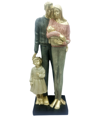 Statuete - Statueta Familie cu 2 copii HAPPINESS, 30 cm