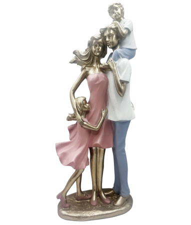 Statuete - Figurină Familie cu 2 copii TREASURE