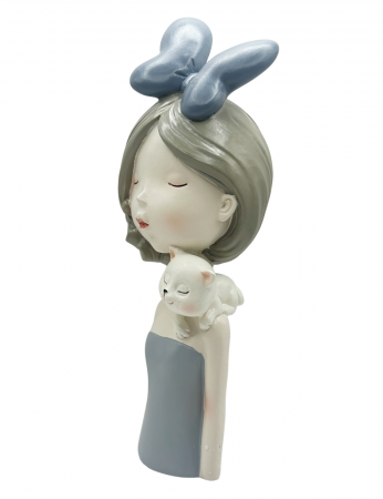 Figurina Fata cu Pisica ADELE, 23cm [1]