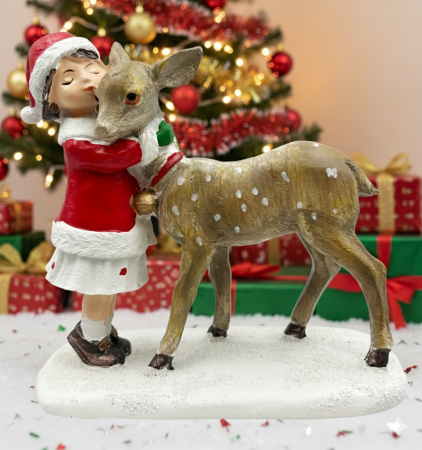 Figurină Fetiță cu Caprioara BAMBI – Decor Crăciun [3]