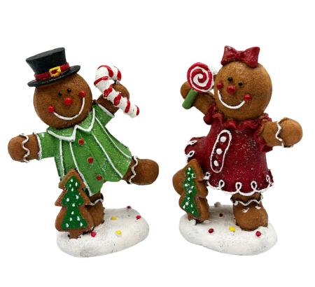 MAGIE DE CRACIUN - Set Figurine Omuleți Turtă Dulce JOLLY – Decor Crăciun