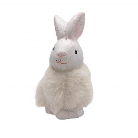 Iepure decorativ cu blanita FLUFFY, 9cm [2]