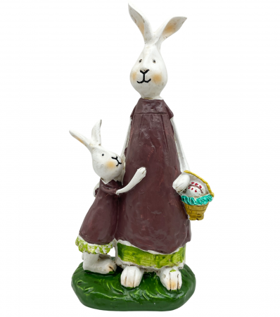 De Sezon - Figurina Iepure cu pui HOPE, 8x19cm