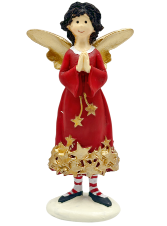 Figurine & Statuete - Figurină Îngeraș cu Aripi Aurii – Decorațiune de Crăciun