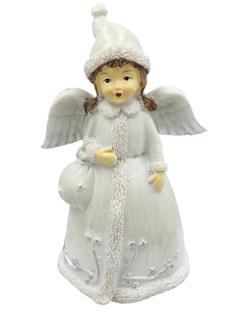 Figurine & Statuete - Figurină îngeraș alb cu mantie decorată SERENA