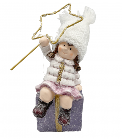 Figurina Craciun cu led-uri CHRISSY, Mov Alb, 23cm [2]