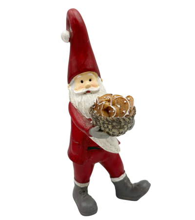 FIGURINE & PLUSURI - Moș Decorativ cu Cosulet Turta Dulce – Figurină Crăciun Drăgălașă | Prăvălia cu Surprize