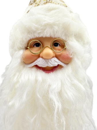 Figurina Mos Craciun - Decor pentru sticla JOY, Alb/ Auriu, 32cm [3]