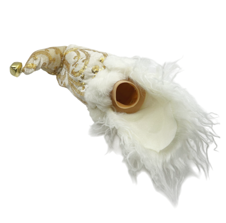 Figurina Mos Craciun - Decor pentru sticla JOY, Alb/ Auriu, 32cm [2]