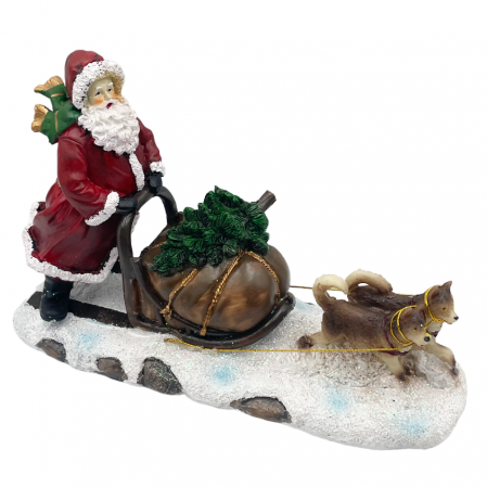 FIGURINE & PLUSURI - Figurina Mos Craciun cu saniuta MAGIC, 26cm
