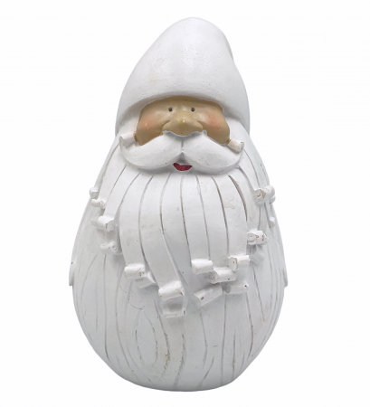 Figurina Mos Craciun FUNNY, Alb, 12cm