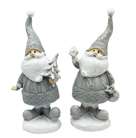 Figurină Moș Crăciun Gri SEASON – Decor de Iarnă [2]