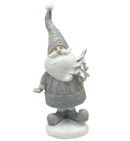 Figurină Moș Crăciun Gri SEASON – Decor de Iarnă [1]