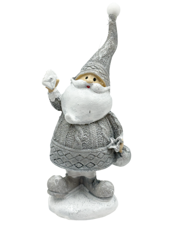 DECORATIUNI CRACIUN - Figurină Moș Crăciun Gri SEASON – Decor de Iarnă