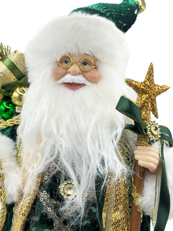 Figurina Mos Craciun NOEL, Verde, 45cm [1]