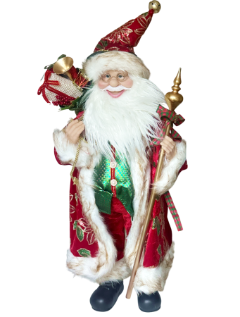 Mos Craciun decorativ cu toiag si sac de cadouri [1]