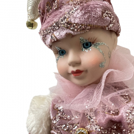 Figurina muzicala animata - Arlechin POPSY, Roz cenusiu, 47cm [1]