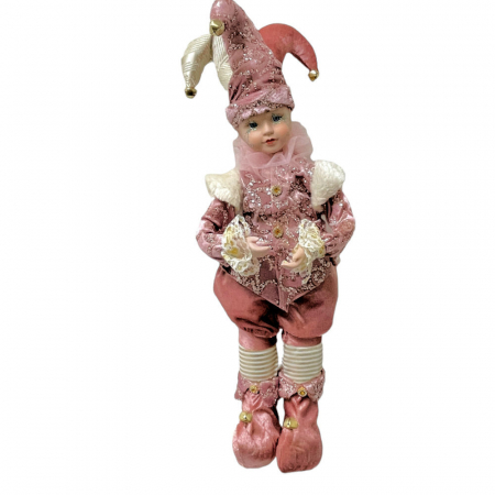 Figurina muzicala animata - Arlechin POPSY, Roz cenusiu, 47cm [3]