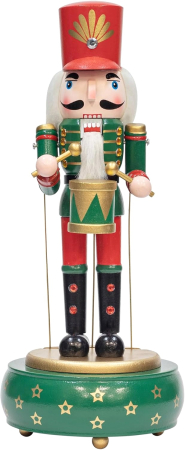 DECORATIUNI MUZICALE - Figurina muzicala animata Craciun - Spargatorul de Nuci JAMES, Verde