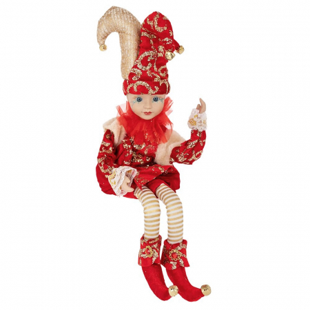 DECORATIUNI MUZICALE - Figurina muzicala animata - Arlechin JOLLO, Rosu, 45cm