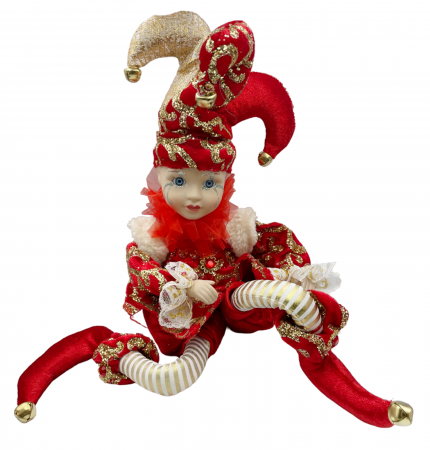 Figurina muzicala animata - Arlechin JOLLO, Rosu, 45cm [4]
