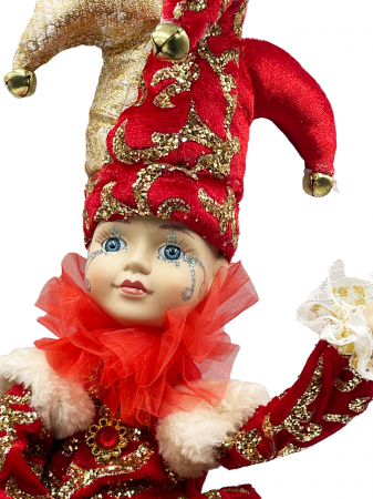 Figurina muzicala animata - Arlechin JOLLO, Rosu, 45cm [2]