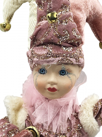 Figurina muzicala animata - Arlechin JOLLO, Roz, 45cm [2]