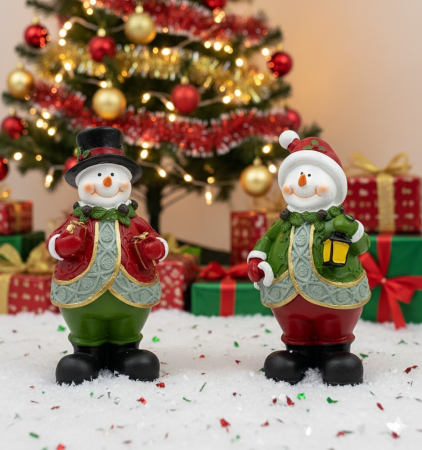 Figurină Om de Zăpadă cu clopotel CRYSTAL – Decor Crăciun [1]