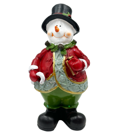 FIGURINE & PLUSURI - Figurină Om de Zăpadă cu cadou CRYSTAL – Decor Crăciun