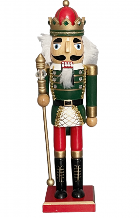 FIGURINE SPARGATORUL DE NUCI - Figurina Craciun - Spargatorul de Nuci BING, Rosu/ Verde, 36cm
