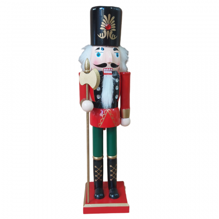FIGURINE SPARGATORUL DE NUCI - Figurina Craciun - Spargatorul de Nuci FINLAY, Rosu/ Verde, 38cm