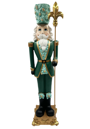 MAGIE DE CRACIUN - Figurină Spargatorul De Nuci turcoaz cu elemente aurii IMPERIALE