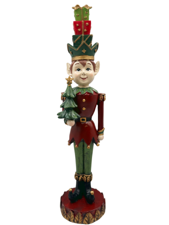 FIGURINE & PLUSURI - Figurină Spiriduș cu Brad și Cadouri IMPERIALE – Decor Festiv de Crăciun