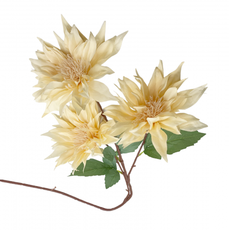 DE TOAMNA - Fir Crizantema artificiala GRACE, Crem, 75cm