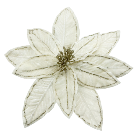 Floare decorativă crem cu margini aurii [1]