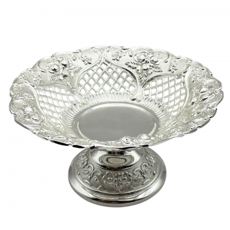Obiecte Argintate - Fructiera cu picior MEGAN, 17cm, Argintiu