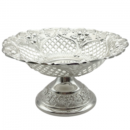 Fructiera cu picior MEGAN, 17cm, Argintiu [2]