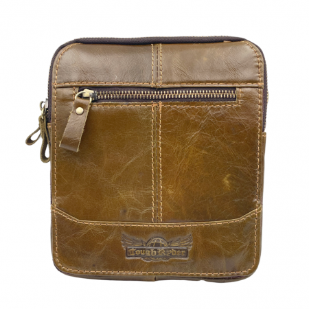 Borseta barbati CLINT, Maro, Piele naturala, 16x5x19cm [2]